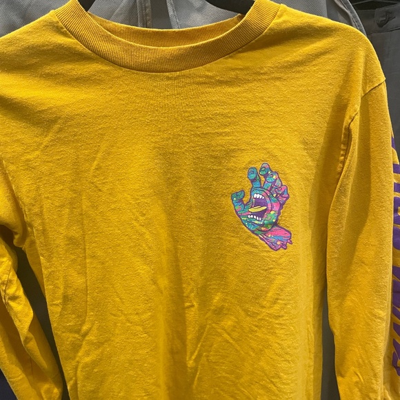 Santa Cruz yellow screaming hand long sleeve tshirt - Picture 1 of 3